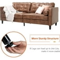 thumbnail image 6 of Esright 84.2” Tufted Leather Sofa Couch Mid-Century Modern Couches for Living Room,Apartment,Office (Brown), 6 of 7