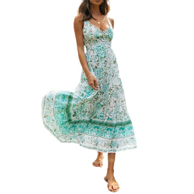 ITFABS Robe Sexy à Manches Courtes/sans Manches pour Femmes, Jupe Décontractée Imprimée