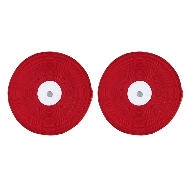 Cinta roja fina cinta roja con aspecto brillante de 2 cm de ancho con bordes dorados para decoración de fiestas para relleno de regalo