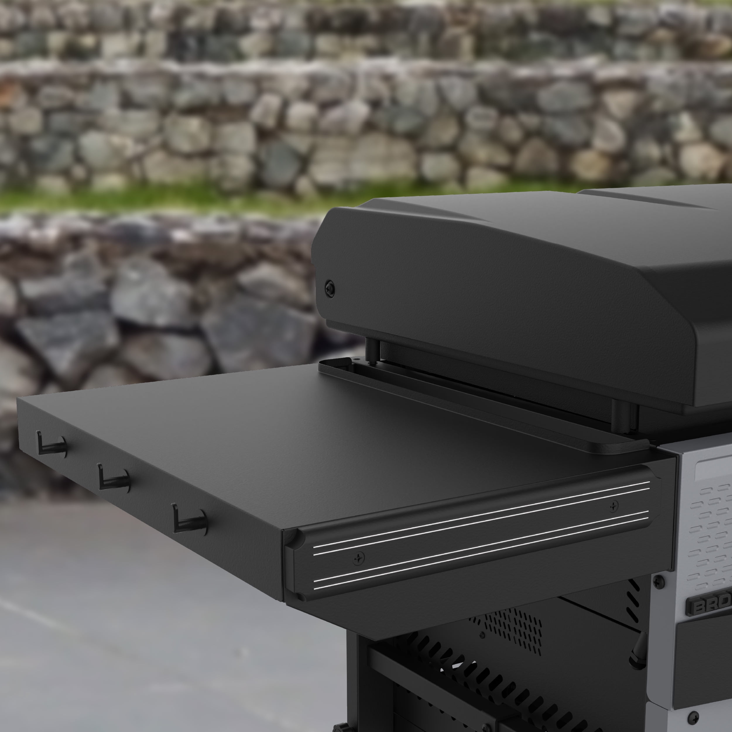 Blackstone Bronco Outdoor Combo Griddle, 36 Inch 4-Burner Flat Top Grill with Air Fryer, Gray