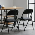 thumbnail image 3 of UbesGoo 6-Pack Padded Fabric Seat & Back Portable Stacking Folding Chairs Black, 3 of 10