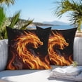 thumbnail image 3 of Waterproof Throw Pillow Covers Set of 2, 16x16 Inch Chinese Style Decorative Pillowcases Outdoor Pillow Slip Cushion Covers Set for Couch Tent Fantasy Dragon Orange Gradient Fire, 3 of 8