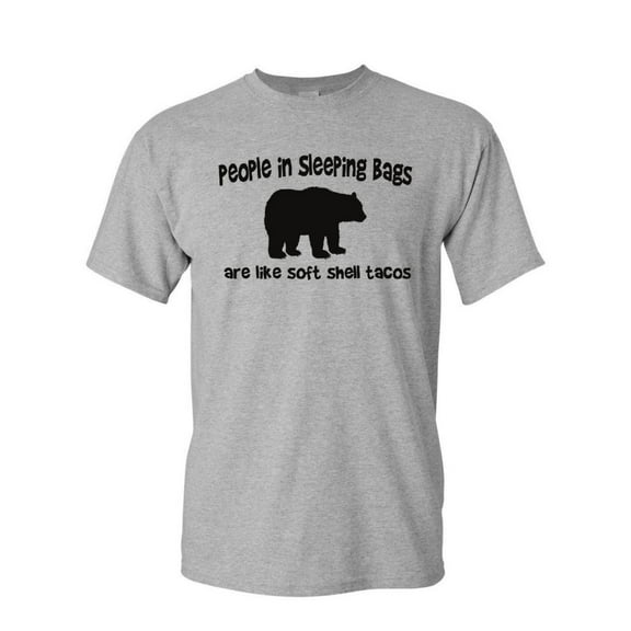 Tee Hunt People are Soft Shell Tacos T-Shirt Funny Camping Bear Mens Shirt