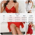 thumbnail image 3 of Noric Women's V-Neck Nightgown Lace Cami Sheer Mesh Dresses Lace Chemise Backless Sleepwear with High Slit, 3 of 9