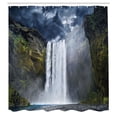 thumbnail image 2 of Ambesonne Landscape Shower Curtain, America Cliffs Scene, 69"Wx84"L, Green Blue White, 2 of 4