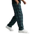 thumbnail image 6 of Migroa Mens Plaid Wide Leg Trousers Elastic Waist Loose Fit Casual Pants with Pockets, Lightweight Comfort Bottoms for Daily Wear And Outdoor Activities Blackish Green L, 6 of 9