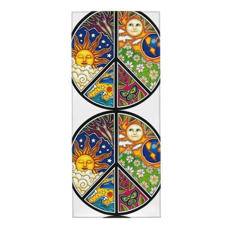 

Home Towels Nature Peace Sign Absorbent Hanging Hand Towel Small Bath Towel Decorative Kitchen Dish Guest Towel For Spa Gym Hote 12x27.5in