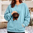 thumbnail image 2 of Dweltoz Cat Hoodie with Pouch Dog Cat Pouch Sweatshirt with Large Pockets Long Sleeve Drawstring Pet Carrier Pullover Mom Dog Carrier Hoodie Winter Warm Comfy Sweatshirts,Gray M, 2 of 5