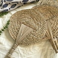 thumbnail image 4 of Handmade Weaving Fan Natural Bamboo Raffia Hand Fan Chinese Style Woven Palm Leaf Handheld Fan Summer Cooling Fan Wedding Party Decoration, 4 of 7
