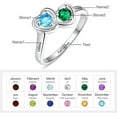thumbnail image 2 of Personalized Name Ring for Women 925 Sterling Silver Double Heart Mothers Rings Customized Promise Ring with 2 Simulated Birthstones and 2 Names, 2 of 5