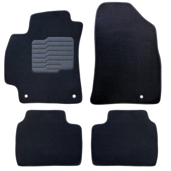 Carpet Floor Mats for 2025 to 2026 Kia K4, Front and Rear, Non-Slip Heel Pad, Black