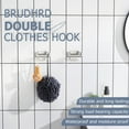thumbnail image 4 of KOKOSIRI Robe Hook Bathroom Double Towel Coat Hooks for Bath Kitchen Wall Mounted, 2 Pack Brushed Nickel Stainless Steel B1015BR-P2, 4 of 7