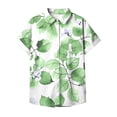 thumbnail image 5 of QQAMB Shirt for Women Floral Print Turndown Collar Short Sleeve Button Loose Casual Blouse Shirt Green M, 5 of 5