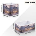 thumbnail image 2 of Cabinet Storage Basket 15.75x10.63x6.96 Inches Storage Box Foldable, Storable and Easy to Assemble ，Open Home Storage Bins ，Closet Storage Bins Warm Christmas House, 2 of 8