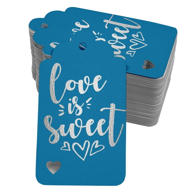 Inkdotpot Silver Foil Paper Hang Tags Love Is Sweet Wedding Favor Tags 50 Pieces