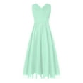 thumbnail image 1 of Sywiyi Kids Flower Girl Sparkly Rhinestones Dress V Neck Ruched Princess Wedding Bridesmaid Birthday Mint Green 8, 1 of 6
