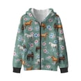thumbnail image 4 of Uorisanigo Zip Up Hoodie Soft Spring Autumn Western Horse Floral Hooded Sweatshirts Hoodies for Boys and Girls Oversized Outwear Coat Jackets Fall Winter Clothes, 4 of 8
