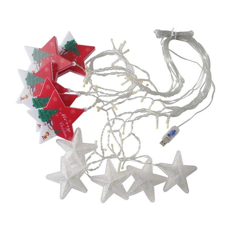 

Gyedtr Spring Home Decor Pentagram Curtain Lights Usb Led Pentagram String Lights Eight-Function Light Mode Remote Control For Bedroom