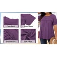 thumbnail image 5 of WellSize Lace Plus Size Women Blouses Casual Tunic Boho Tops Crew Neck Short Sleeve Shirts Trendy Summer Blouses, 5 of 8