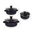 thumbnail image 2 of HEALEEP 3Pcs Enamel Soup Pot Blue Cooking for Preparing Desserts Salads Instant Noodles, 2 of 8