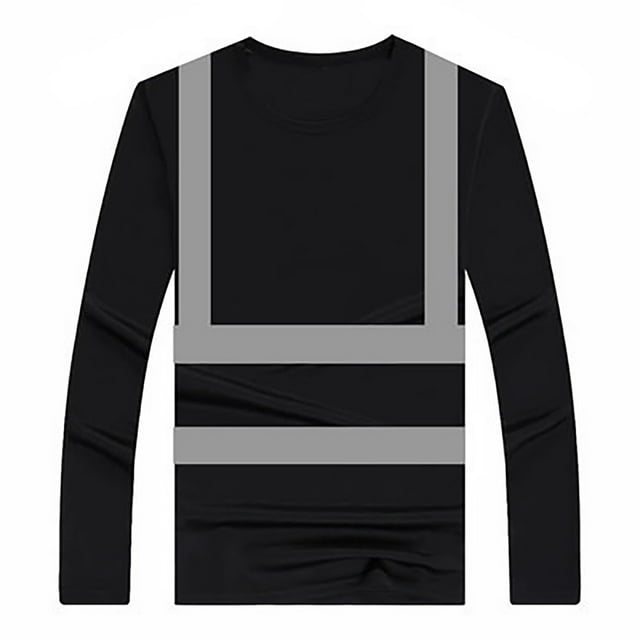 WEAIXIMIUNG Workout Shirts Men Tall Men High Vis Reflective T Shirt Long Sleeve Mesh Shirts Work Shirt