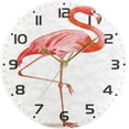 thumbnail image 5 of GZHJMY Funny Flamingo Wall Clock, 10" Silent Non Ticking Round Clock, Oil Painting Easy to Read Clock for Living Room Bedroom Bathroom Home Decor Holiday Gifts, 5 of 7