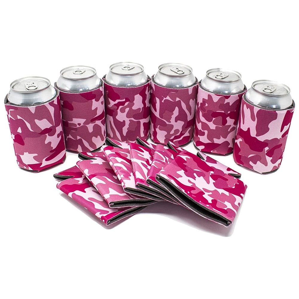 10pcs Camouflage Stubby Beer Soda Tin Can Holder Cooling Cosy Wrap Favour 