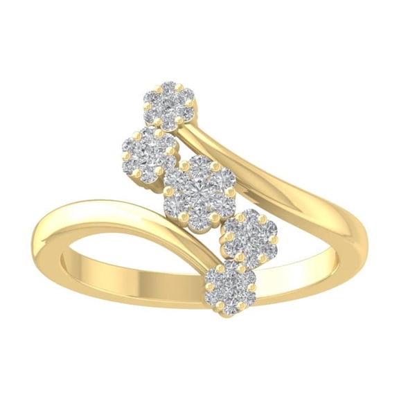 ARAIYA FINE JEWELRY 14K Yellow Gold Round Lab Grown Diamond Anniversary Band Ring (1/3 cttw, VS Clarity, D-F Color) Size 9.5