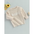 thumbnail image 4 of Bagilaanoe Toddler Baby Girl Boy Knitted Sweater Long Sleeve Letter Embroidery Pullover 6M 12M 24M 3T 4T 5T 6T Kids Warm Jumpers Tops Fall Loose Knitwear, 4 of 8