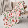 thumbnail image 3 of Sikiie Strawberry And Flowers Cozy Flannel Fleece Throw Blanket: Lightweight & Thick for All Seasons - Perfect for Women, Men, & Kids"80"x60", 3 of 6