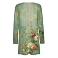 thumbnail image 4 of Cardigan for Women Floral Printed Lightweight Open Front Top Fall Casual Long Sleeve Coat with Pockets Multicolor V-Neck Winter Blouse (Multicolor L), 4 of 4