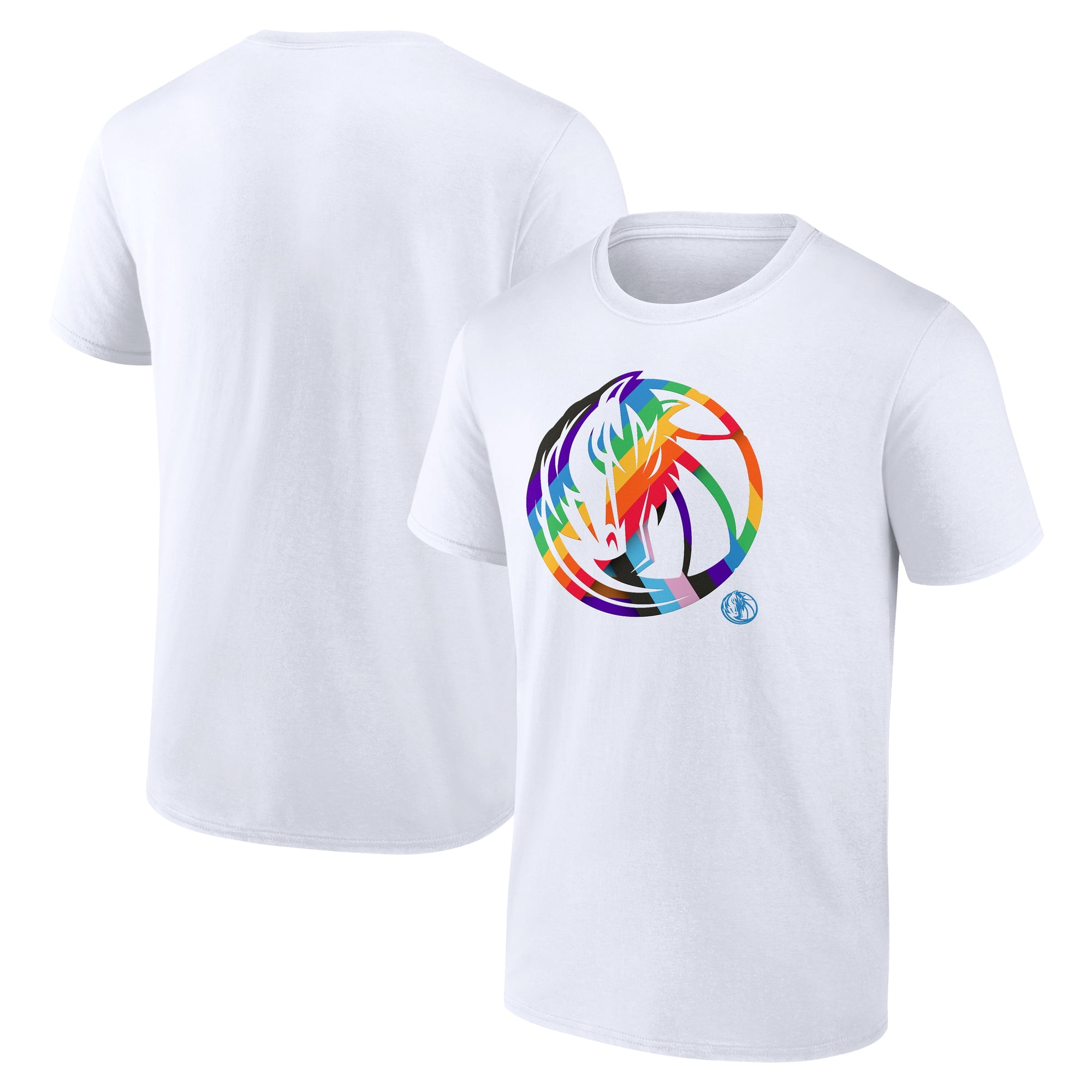 Men's White Dallas Mavericks Team Logo Pride T-Shirt