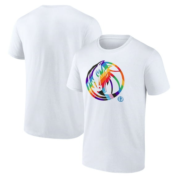 Men's White Dallas Mavericks Team Logo Pride T-Shirt