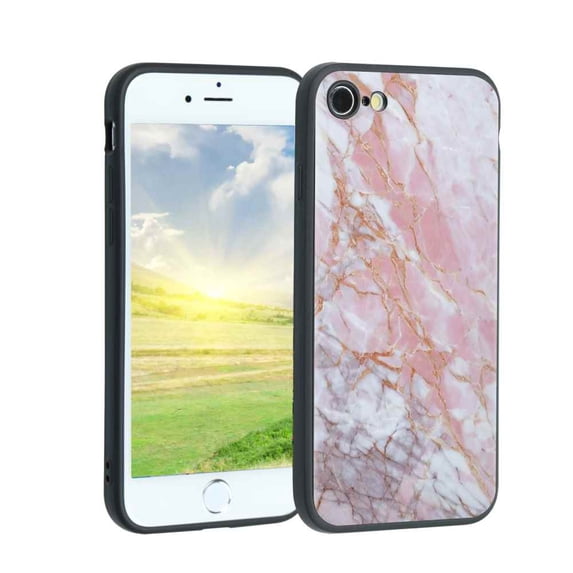 Pink-Marble21-287 Phone Case, Degined for iPhone SE 2020 Case Men Women, Flexible Silicone Shockproof Case for iPhone SE 2020