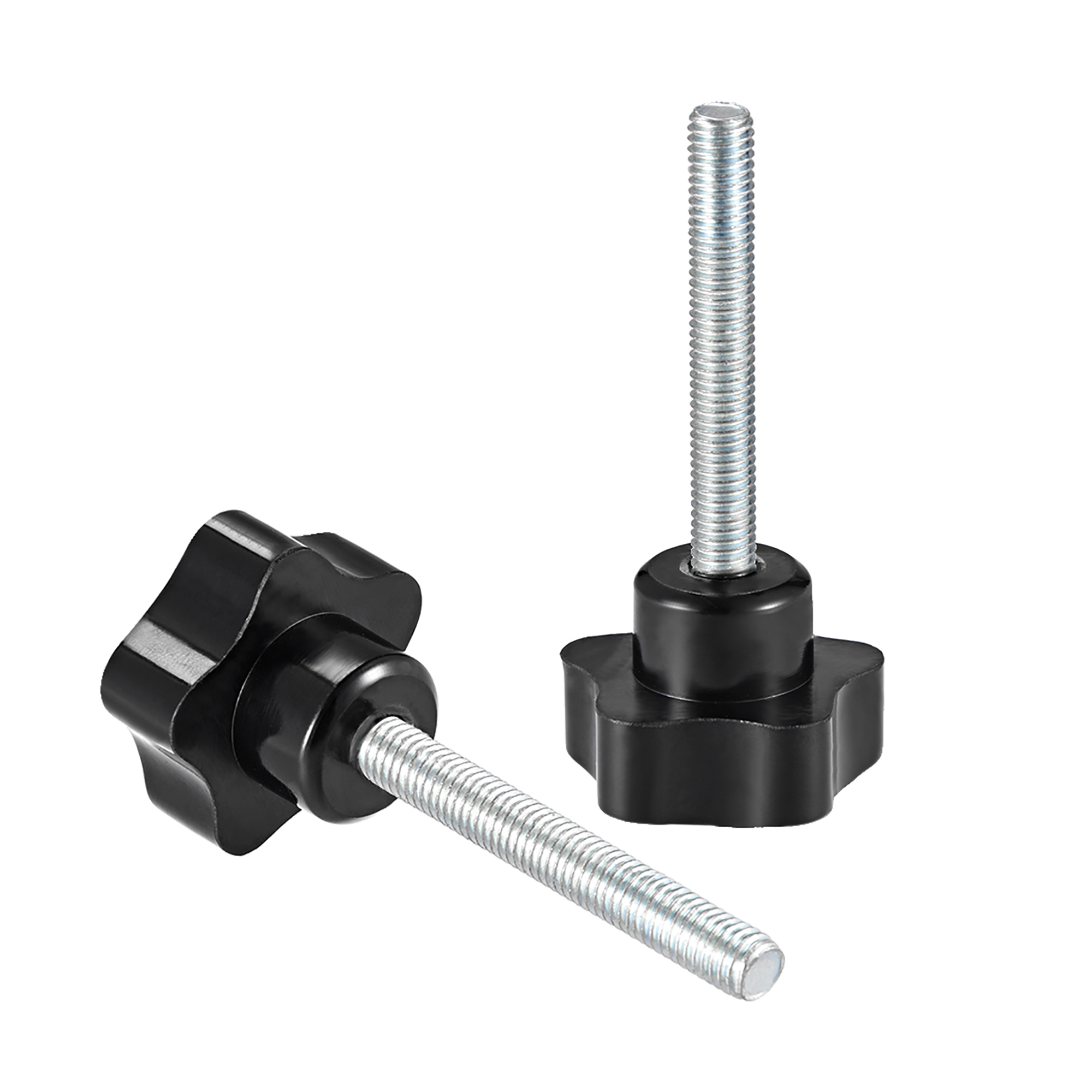 5 Pcs Star Knobs Grips M8 x 50mm Male Thread Steel Zinc Stud