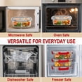 thumbnail image 5 of 5 Pack 36 oz Glass Meal Prep Containers,2 Compartment Glass Storage Containers with Lids - Dishwasher, Microwave, Oven and Freezer Safe for Kitchen Organization & Food Storage, 5 of 9