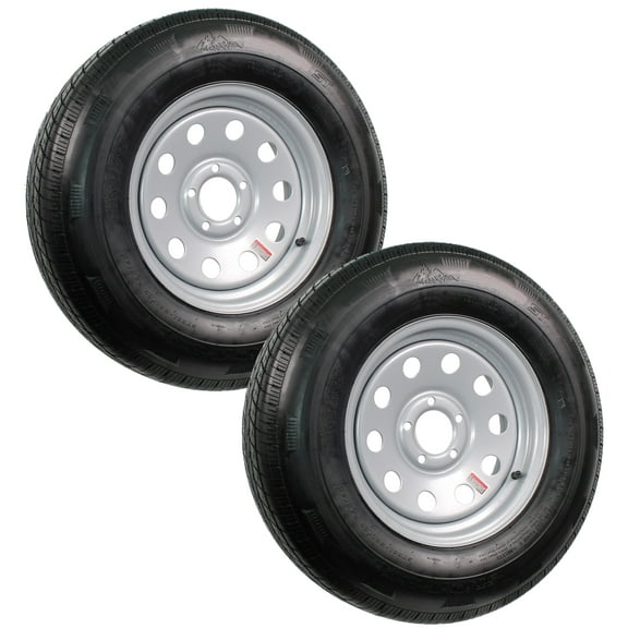 eCustomrim 2-Pack Trailer Tire Rim ST215/75R14 Load C 14 Inch 5 Lug Silver Wheel