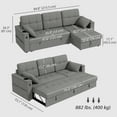 thumbnail image 3 of HOMCOM Canapé-Lit, Divan-Lit Escamotable avec Ports USB, Rangement dans la Chaise, 3 of 10