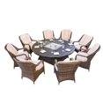 thumbnail image 1 of 324.91" X 27.56" X 72.93" Table Ronde Ronde de Fosse de Sapin de Gaz Outdoor avec des Chaises, 1 of 1
