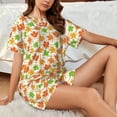 thumbnail image 4 of Pofeuu Maple Leaves1 Print Women's Pajama Set Short/Shorts Soft Button PJs Elastic Drawstring Waist Sleepwear-Large, 4 of 6