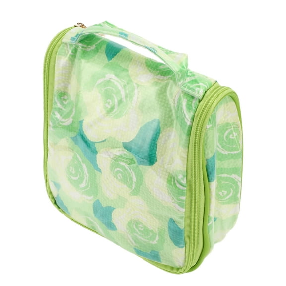 Unique Bargains 1 Pc Women Flowers Travel Organizer Toiletry Bag for Business Travel Green TPU