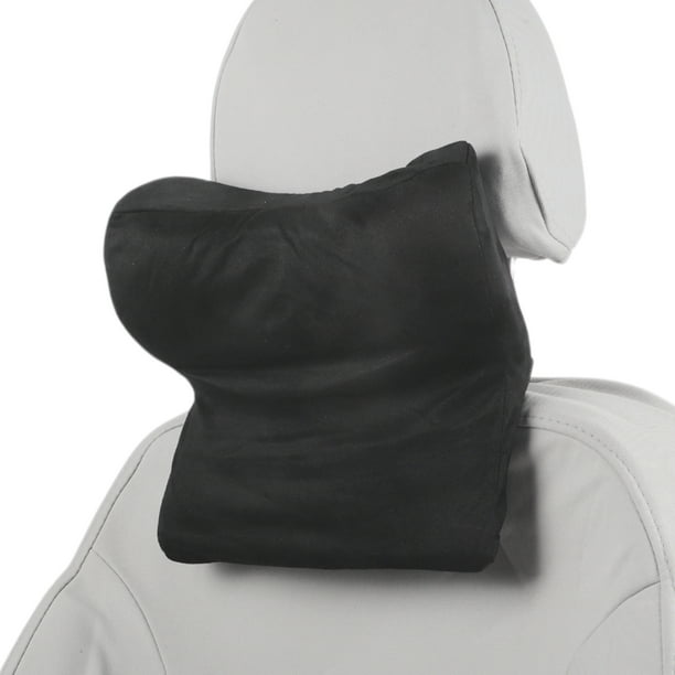 Almohada para reposacabezas de automóvil ergonómica, soporte para cuello, cachemira, espuma de memoria, negro, 1 Pcs