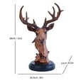 thumbnail image 3 of CarpNettore Deer Head Ornament Resin Statue Decorative Adornment Animal Figurine for NightStand Desktop Jewelry Storage Tray Nordic Rectangle Vanity Tray Countertop Organizer for Dining Room, 3 of 8