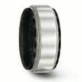 thumbnail image 5 of Edward Mirell Black Ti & Sterling Silver Satin & Polished Milgrain Ring, 5 of 7