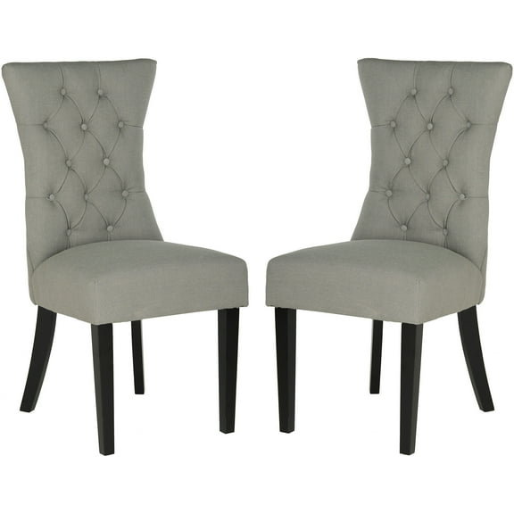 SAFAVIEH Columbo 21" H Side Chair, Granite, Set of 2, Granite/Black