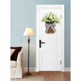 thumbnail image 5 of XEAZON Artificial Tulip Hanging Basket,15.8in White Tulip Wreath, Artificial Tulips Door Wreaths, Outdoor Artificial Flower Wreath for Front Door, Wedding, Patio, Wall, Garden, Home Decoration, 5 of 8