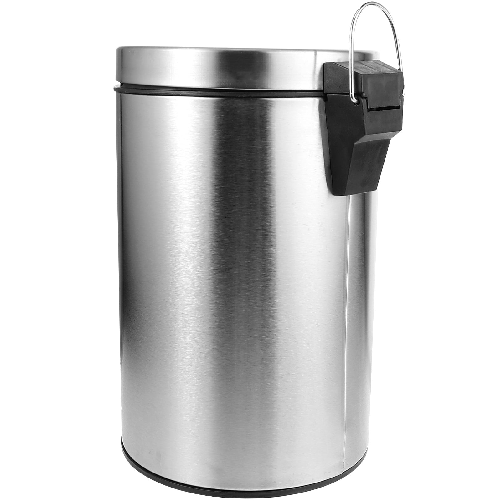 Nadi Living Room Trash Can Garbage Bin Stainless Steel Trash Bucket Office Covered Metal Trash Container(5L)