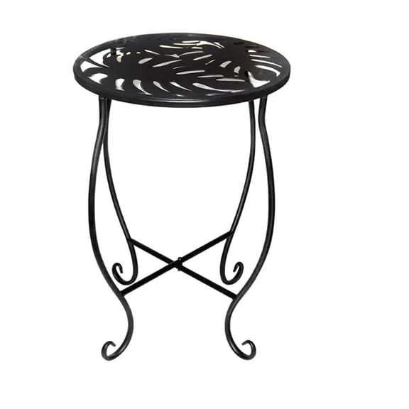 RANME Outdoor Side Table Versatile 8 Inch Round Metal End Table For Patio Yard Garden