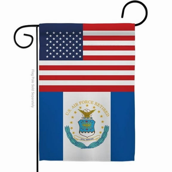 G142748-BO 13 x 18.5 in. US Retired Air Force Garden Flag with Armed Forces Double-Sided Decorative Vertical Flags House Decoration Banner Yard Gift