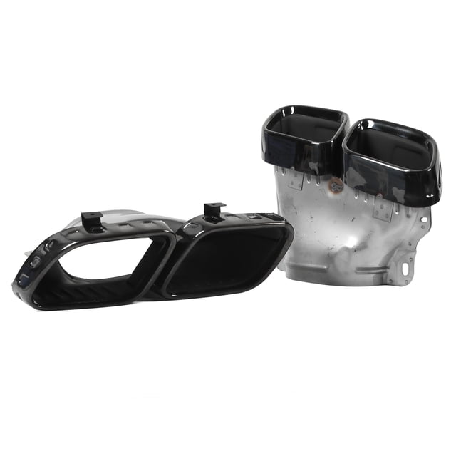 Punta de escape cuádruple, tubo de escape de acero inoxidable 304 cromado negro, punta de tubo de escape, funcionamiento suave
